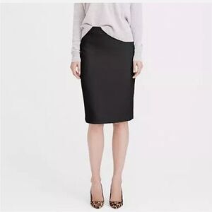 J. Crew black lined wool crepe suit skirt 21” long 13” waist zip back